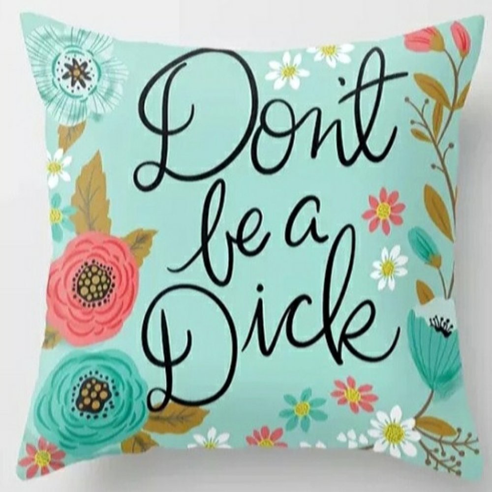 Square Pillow Home Decor Couch Sofa Funny Cursing Swearing Cushion Bed Pillow
